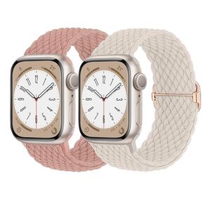 Apple Watch Stretchy Braided Solo Loop Band w/ Adjustable Elastic Nylon Strap